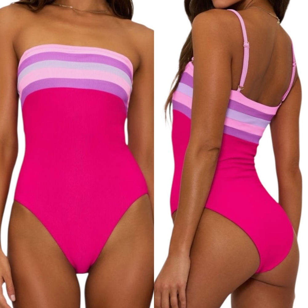 BEACH RIOT Jessa Stripe One Piece Swimsuit! Retail $178.